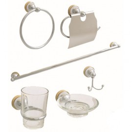 ACCESORIOS DICA P/BAÑO CROMO /ORO 6 PZAS