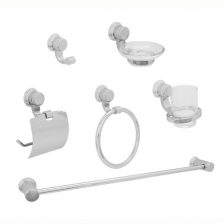 ACCESORIOS URREA P/BAÑO CROMO 6 PZAS