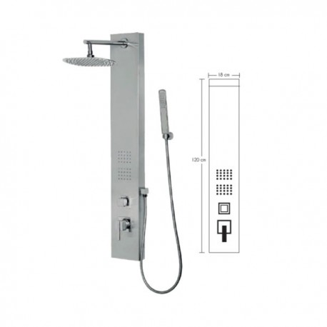 COLUMNA TOTAL SHOWER ACERO INOXIDABLE 2195