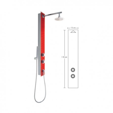 COLUMNA TOTAL SHOWER CRISTAL TEMPLADO ROJO 2757-R