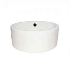 LAVABO GIRECO CERAMICO REDONDO C/REBOSADERO PLANO BCO