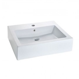 LAVABO HELVEX FUTURA 1P DE SOBREPONER C/REBOSADERO BLANCO