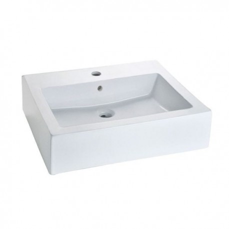 LAVABO HELVEX FUTURA 1P DE SOBREPONER C/REBOSADERO BLANCO