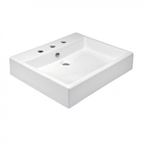 LAVABO HELVEX LUCERNA 3P DE SOBREPONER C/REBOSADERO BLANCO