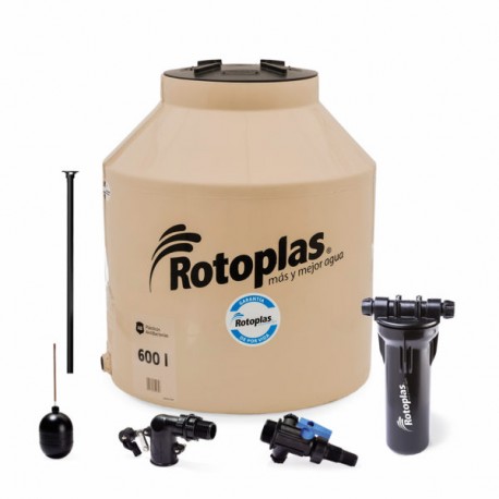 TINACO ROTOPLAS GDPV BEIGE C/ACCES. DE 600 PZA (500025)