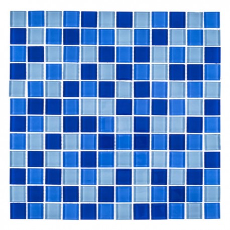 MOSAICO TILES ENMALLADO 32×32 AZUL COBALTO